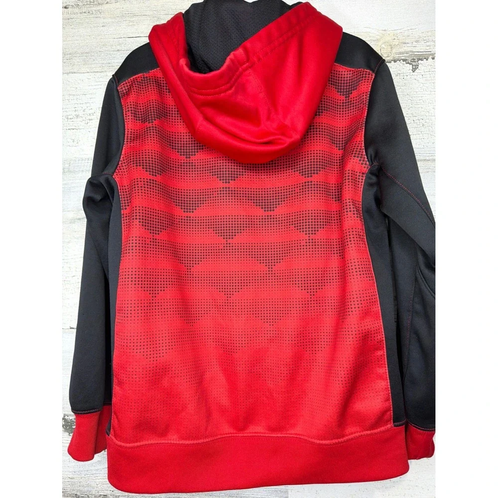 Nike Pullover Hoodie Boys 6 Red Black Graphic Therma-FIT Sportswear GUC*